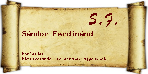 Sándor Ferdinánd névjegykártya